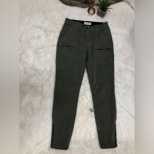 Knox Rose Army Green Cargo Skinny Pants with Zipper Ankles